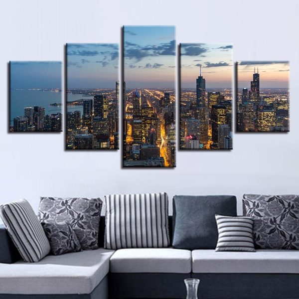 High-Rise Building 1 - Nature 5 Panel Canvas Art Wall Decor