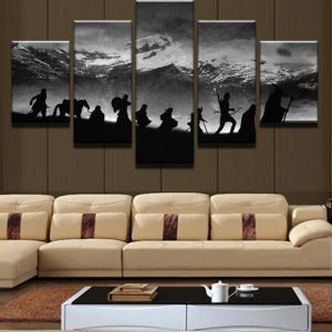 Hikers On Snow Mountain - Sport 5 Panel Canvas Art Wall Decor