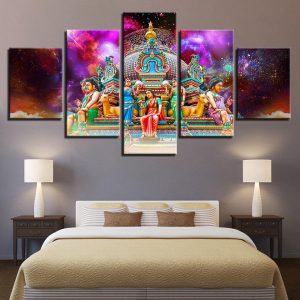 Hindu God 2 - Religion 5 Panel Canvas Art Wall Decor