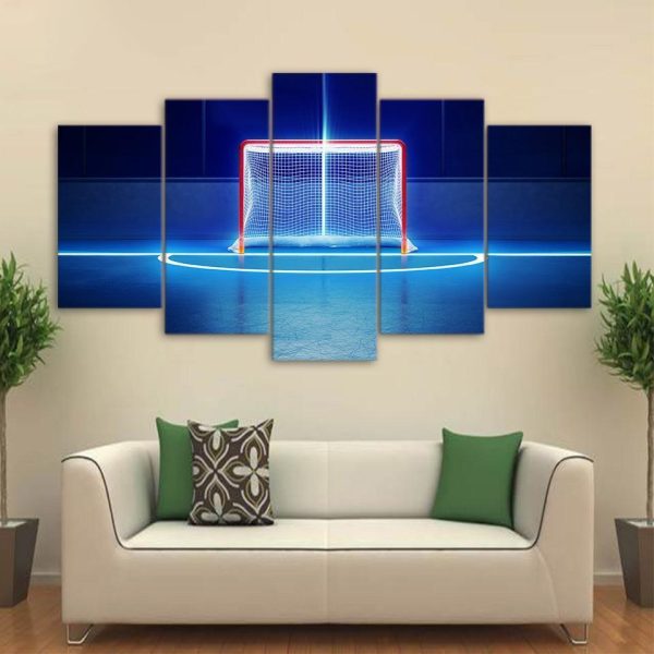 Hockey Net Sport - 5 Panel Canvas Art Wall Decor