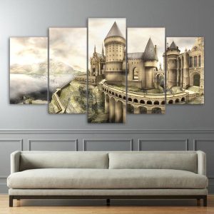 Hogwarts Castle School Of Witchcraft And Wizardry Harry Potter - 5 Panel Canvas Art Wall Decor