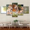 Home Animal Tiger The King Of The Jungle - Animal 5 Panel Canvas Art Wall Decor