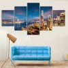 Hong Kong Victory Harbour Skyline - Nature 5 Panel Canvas Art Wall Decor