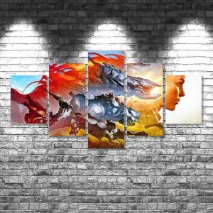 Horizon Zero Dawn 3 - Gaming 5 Panel Canvas Art Wall Decor