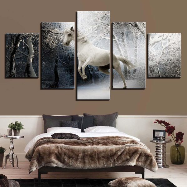 Horse 20 - Animal 5 Panel Canvas Art Wall Decor