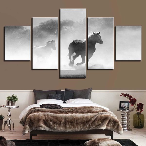 Horse 21 - Animal 5 Panel Canvas Art Wall Decor