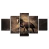 Horse Galloping - Animal 5 Panel Canvas Art Wall Decor