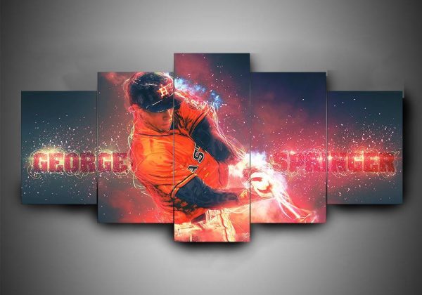 Houston Astros 1 - Sport 5 Panel Canvas Art Wall Decor