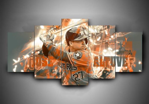 Houston Astros 3 - Sport 5 Panel Canvas Art Wall Decor