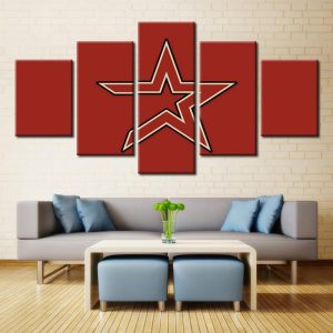 Houston Astros Baseball Club - Sport 5 Panel Canvas Art Wall Decor