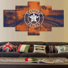 Houston Astros Baseball - Sport 5 Panel Canvas Art Wall Decor