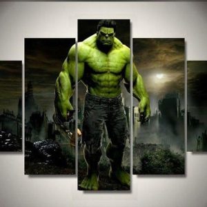 Hulk Superhero - Movie 5 Panel Canvas Art Wall Decor