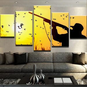 Hunting Sunset - Hunting 5 Panel Canvas Art Wall Decor