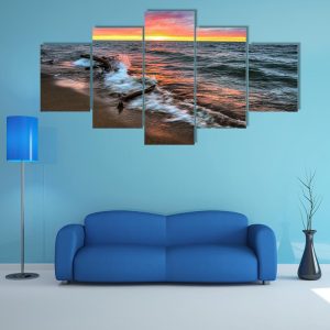 Huron Lake - Nature 5 Panel Canvas Art Wall Decor