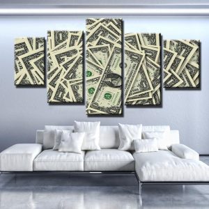 I Like Money - Abstract 5 Panel Canvas Art Wall Decor