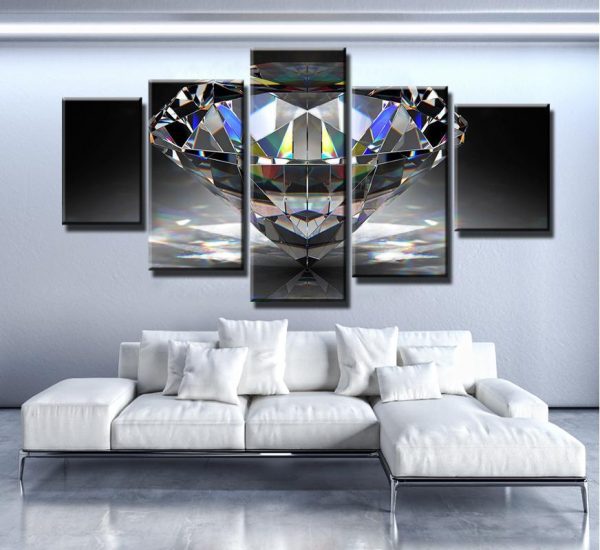 I Love Diamonds - Abstract 5 Panel Canvas Art Wall Decor