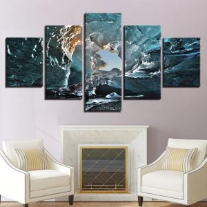 Ice Cave - Nature 5 Panel Canvas Art Wall Decor