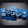 Ice Cube Blue - Nature 5 Panel Canvas Art Wall Decor