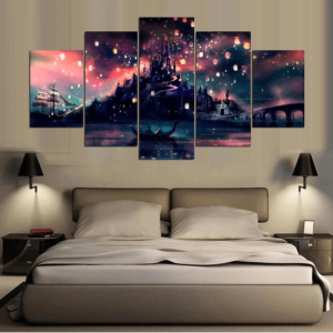 Illustrative Tangled Cartoon - 5 Panel Canvas Art Wall Decor