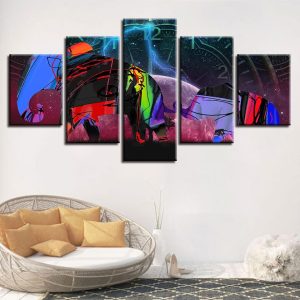 India Elephant 1 - Abstract 5 Panel Canvas Art Wall Decor