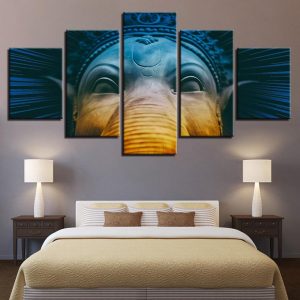 India Tibetan Buddhism Ganesha 5 - Religion 5 Panel Canvas Art Wall Decor