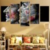 Infomation Face - Abstract 5 Panel Canvas Art Wall D�Cor