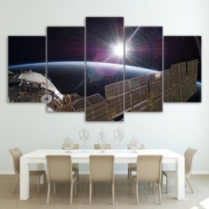 International Space Station - Space 5 Panel Canvas Art Wall Decor