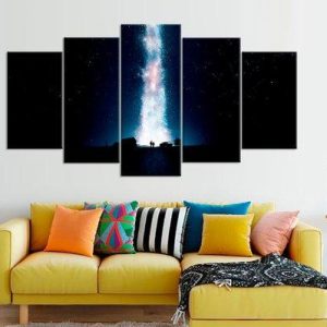 Interstellar Night Sky Space - Movie 5 Panel Canvas Art Wall Decor