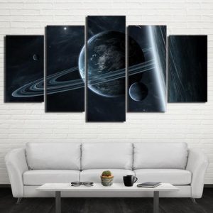 Interstellar - Space 5 Panel Canvas Art Wall Decor