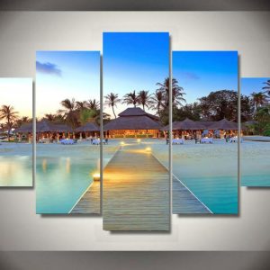 Is This Maldive - Nature 5 Panel Canvas Art Wall Decor