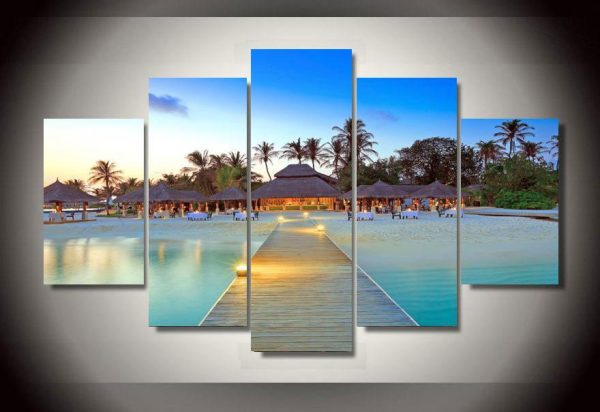 Is This Maldive - Nature 5 Panel Canvas Art Wall Decor