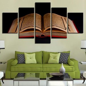 Islamic Book 2 - Religion 5 Panel Canvas Art Wall Decor