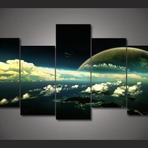 Islands And Clouds - Nature 5 Panel Canvas Art Wall Decor