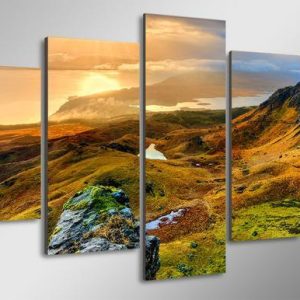 Isle Of Skye Scotland 01 - Nature 5 Panel Canvas Art Wall Decor