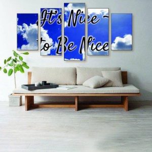 It’S Nice To Be Nice - Abstract 5 Panel Canvas Art Wall Decor