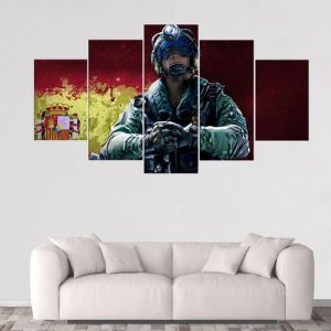 Jackal Rainbow Six Siege - Gaming 5 Panel Canvas Art Wall Decor