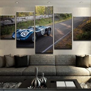 Jaguar C Type - Automative 5 Panel Canvas Art Wall Decor