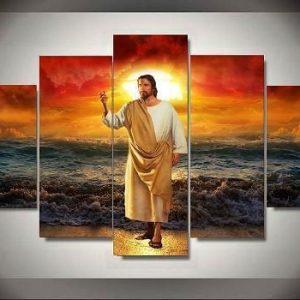 Jesus 4 - Religion 5 Panel Canvas Art Wall Decor