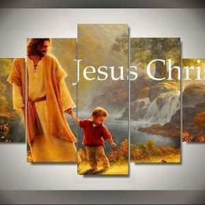 Jesus 7 - Religion 5 Panel Canvas Art Wall Decor