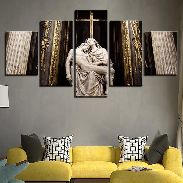 Jesus Full 1 - Religion 5 Panel Canvas Art Wall Decor