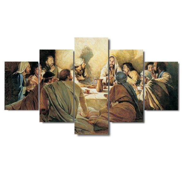 Jesus The Last Supper 4 - 5 Panel Canvas Art Wall Decor