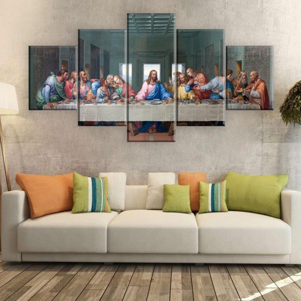 Jesus The Last Supper 5 - 5 Panel Canvas Art Wall Decor