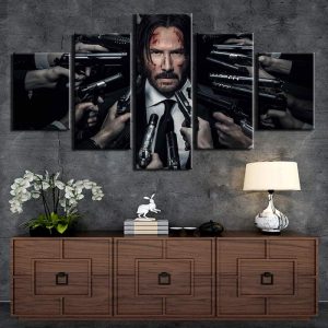 John Wick Painting Poster Movie - 5 Panel Canvas Art Wall Decor