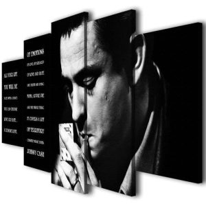 Johnny Cash - Famous Person 5 Panel Canvas Art Wall Decor