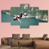 Jump Off A Cliff In Sea - Sport 5 Panel Canvas Art Wall Decor