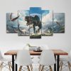 Jurassic Park Dinosaurs Animal - 5 Panel Canvas Art Wall Decor