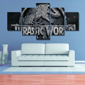 Jurassic World 02 - Movie 5 Panel Canvas Art Wall Decor