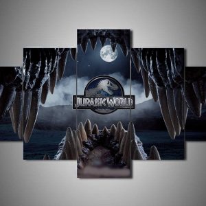 Jurassic World 4 Movie - 5 Panel Canvas Art Wall Decor