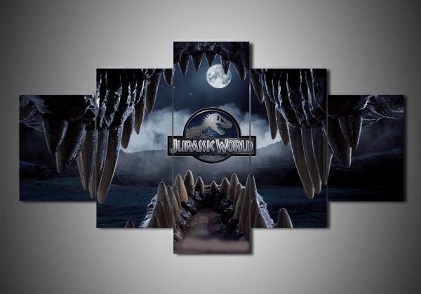 Jurassic World 4 Movie - 5 Panel Canvas Art Wall Decor