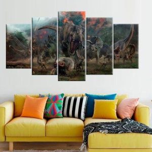 Jurassic World 5 - Movie 5 Panel Canvas Art Wall Decor